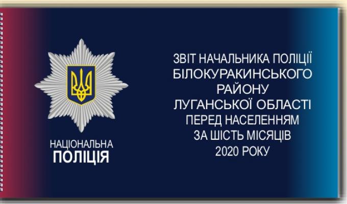 Звіт начальника поліції Білокуракинського району перед населенням за шість місяців 2020 року