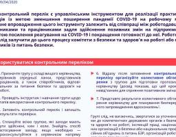 Профілактика  пом'якшення наслідків поширення COVID-19 на робочому місці.