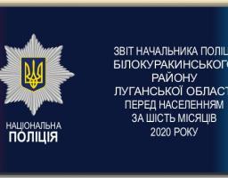 Звіт начальника поліції Білокуракинського району перед населенням за шість місяців 2020 року
